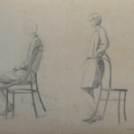 ציור דמויות, האקדמיה לאמנות ורשה, רישום יחיד שנותר. 42X32 ס"מ,  1928, חתום ב. פרידקס